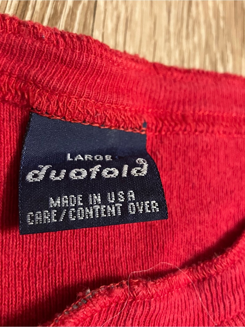 Vintage Duofold Henley Shirt Mens Large Red Long Sleeve Cotton Distressed - Picture 2 of 6
